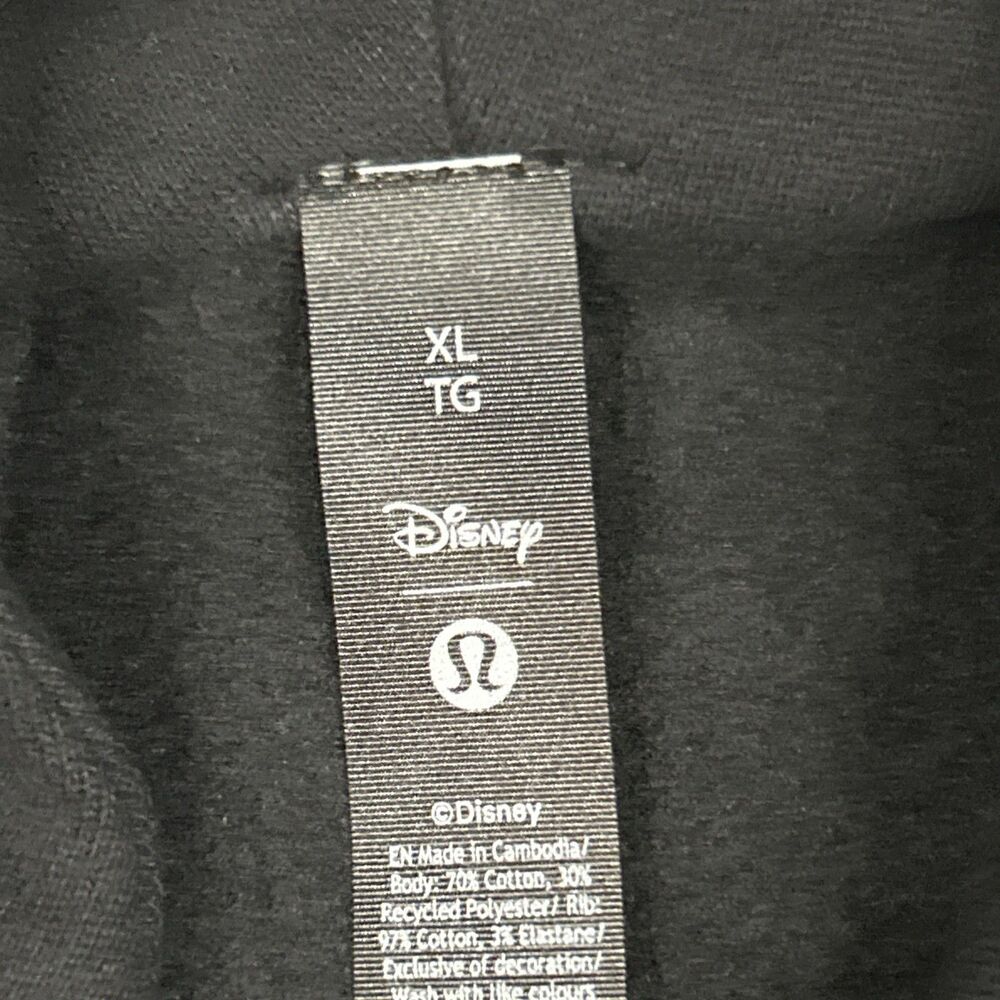 Disney Lululemon Mickey Steady State Hoodie Mens XL Sweatshirt Black Womens New - Picture 5 of 8